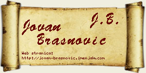 Jovan Brašnović vizit kartica